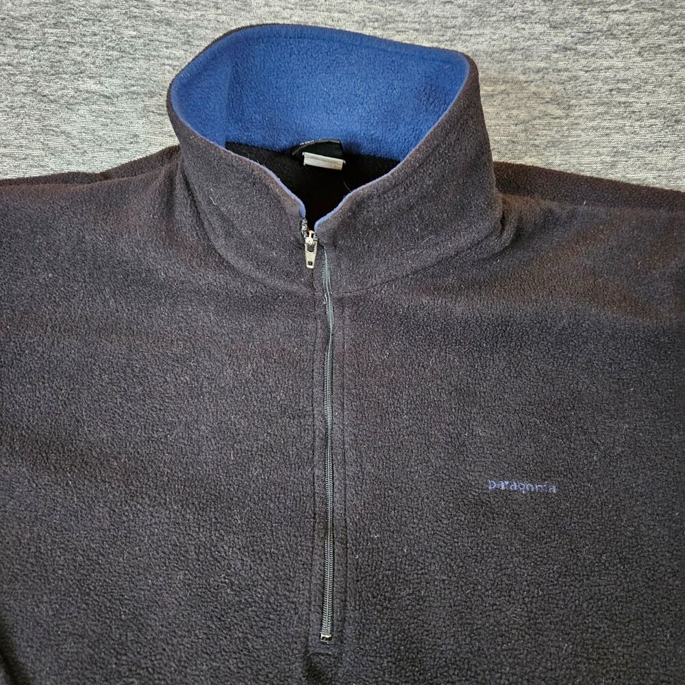 Vintage Patagonia Capilene Mens Size XL 1/4 Zip Fleece Made USA Black Gorpcore